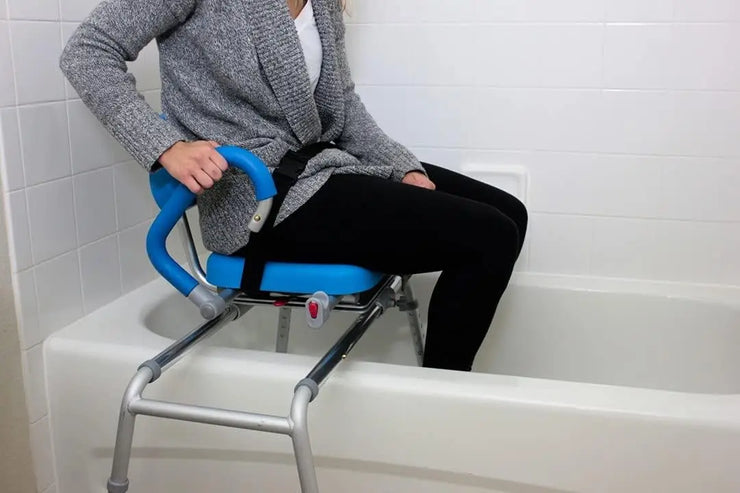 Sliding Shower Chair Tub Transfer Bench with Swivel Seat