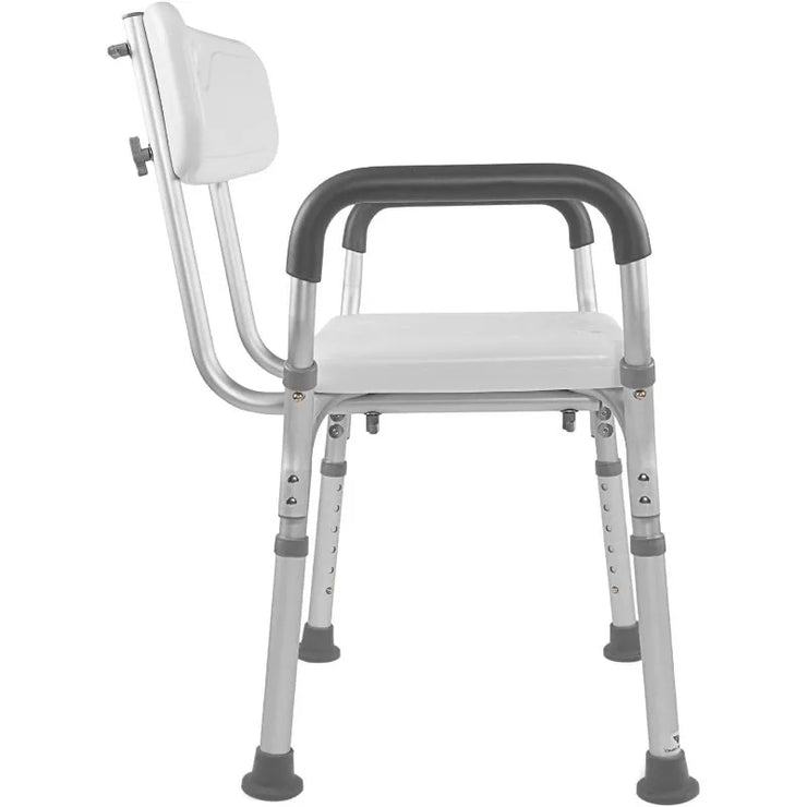 Shower Chair Bath Seat with Padded Arms, Removable Back and Adjustable Legs for Bathtub Safety and Supports Weight up to 350 lbs - Peak Living Shop