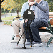 Portable Folding Walking Cane with Tripod Chair Seat - Peak Living Shop