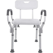 Shower Chair Bath Seat with Padded Arms, Removable Back and Adjustable Legs for Bathtub Safety and Supports Weight up to 350 lbs - Peak Living Shop