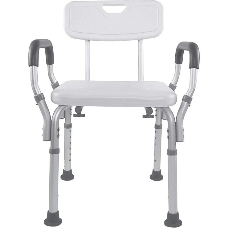 Shower Chair Bath Seat with Padded Arms, Removable Back and Adjustable Legs for Bathtub Safety and Supports Weight up to 350 lbs - Peak Living Shop