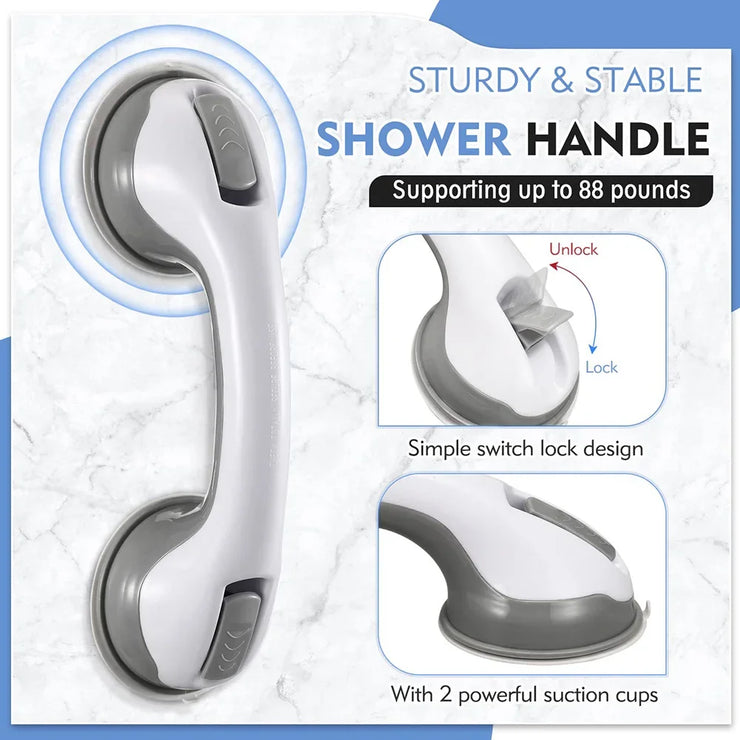 safety 12 inch  Grab Bars for Shower/Bathtub Strong Hold Suction Cup - Peak Living Shop