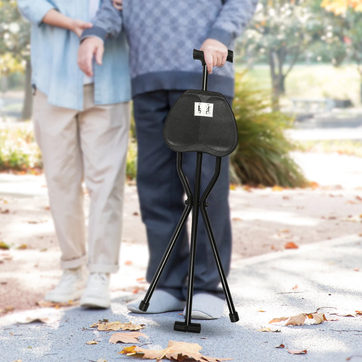 Portable Folding Walking Cane with Tripod Chair Seat - Peak Living Shop