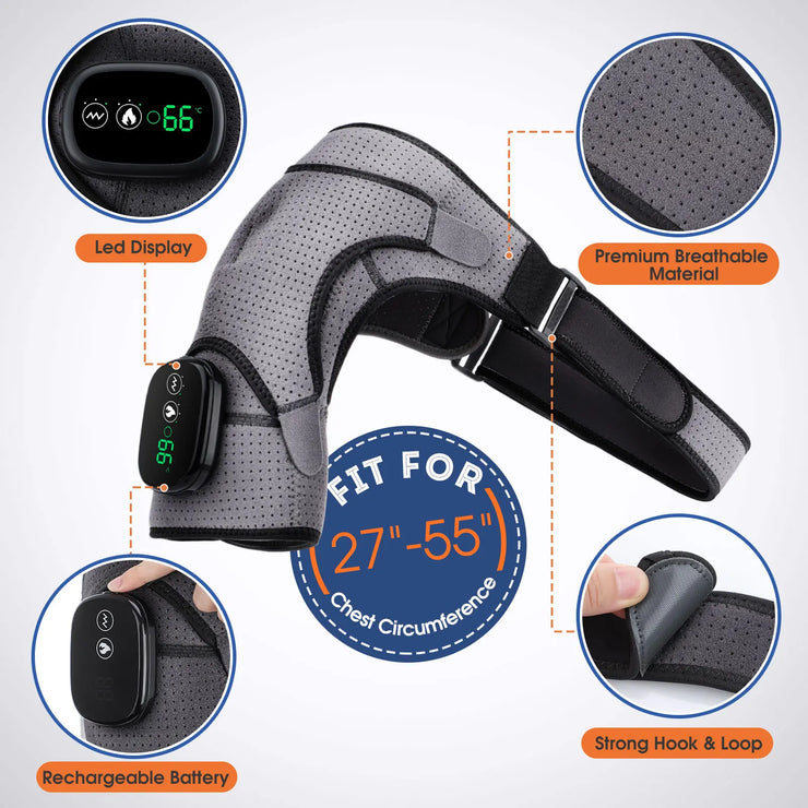 Electric Heating Massage Shoulder Brace Support  Pain Relief Physiotherapy Belt - Peak Living Shop